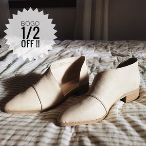 faux suede off white short heel booties